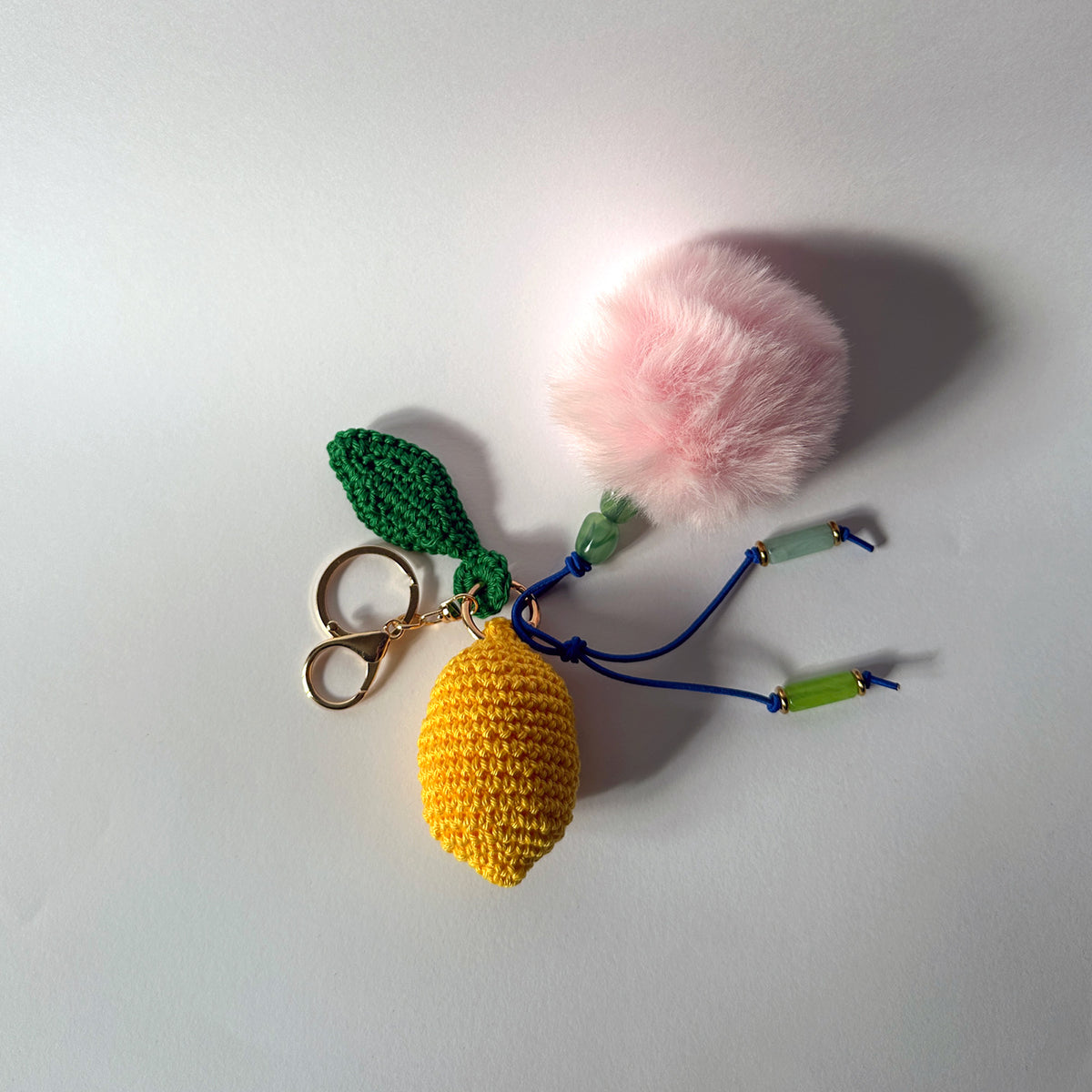 Pom Pom Lemon (Light Pink with Green Beads)
