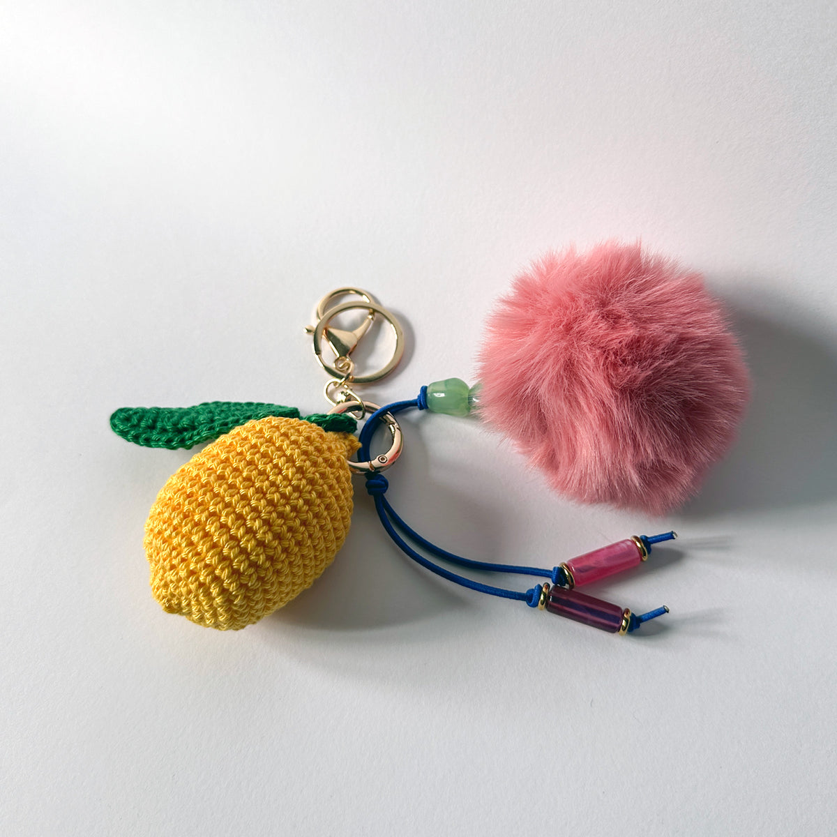 Pom Pom Lemon (Rose with Pink Beads)